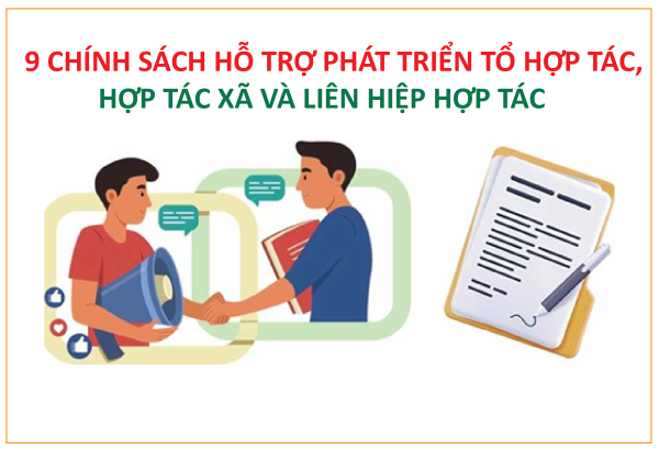 9 chính sách hỗ trợ phát triển tổ hợp tác, hợp tác xã và liên hiệp hợp tác