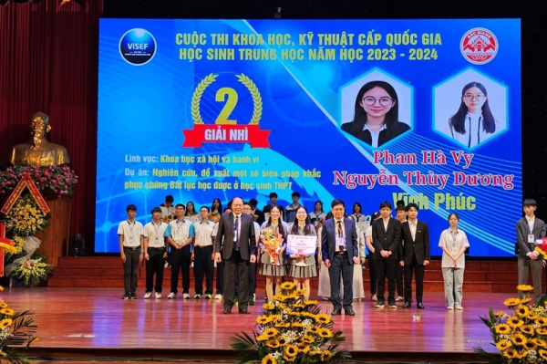 Học sinh Vĩnh Phúc đạt 2 giải Nhì tại Cuộc thi Khoa học kỹ thuật cấp quốc gia