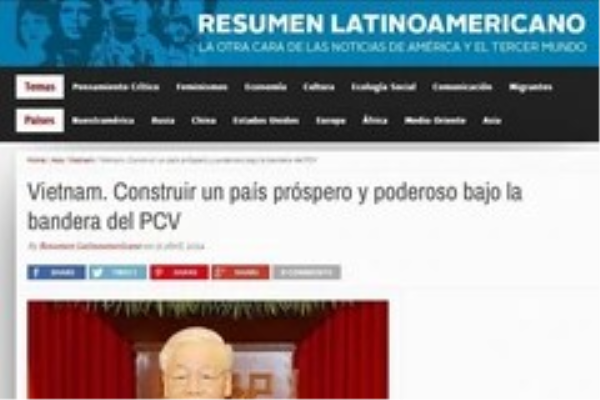 Báo chí Argentina đăng bài viết của Tổng Bí thư Nguyễn Phú Trọng