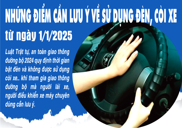 Những điểm cần lưu ý về sử dụng đèn, còi xe từ ngày 1/1/2025