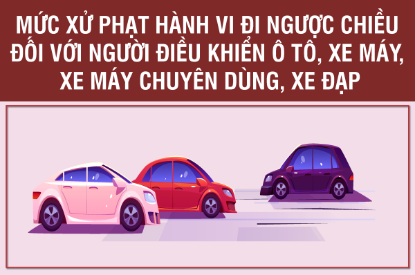 Mức xử phạt hành vi đi ngược chiều đối với người điều khiển ô tô, xe máy, xe máy chuyên dùng, xe đạp