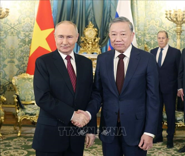 Tổng Bí thư Tô Lâm hội đàm hẹp với Tổng thống Nga Vladimir Putin