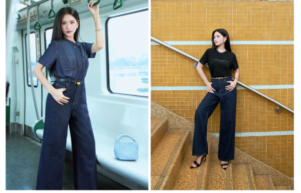 Chân váy denim, đầm denim dáng dài... làm mới tủ đồ công sở hiện đại