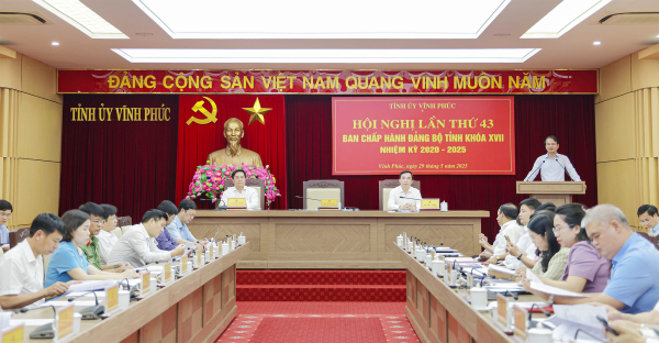 Hội nghị lần thứ 43, Ban Chấp hành Đảng bộ tỉnh khóa XVII