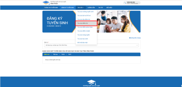 Hướng dẫn thao tác tra cứu điểm thi vào lớp 10 trực tuyến