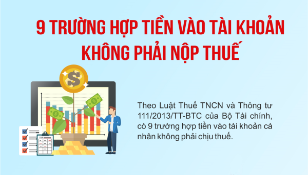 9 trường hợp tiền vào tài khoản không phải nộp thuế