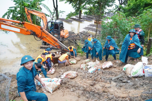 Gấp rút chống ngập cho huyện Sông Lô