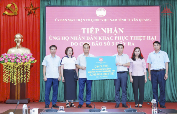 Vĩnh Phúc hỗ trợ tỉnh Phú Thọ và tỉnh Tuyên Quang 6 tỷ đồng  để khắc phục hậu quả do bão số 3