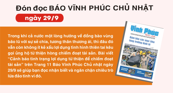 Đón đọc Báo Vĩnh Phúc Chủ nhật ngày 29/9