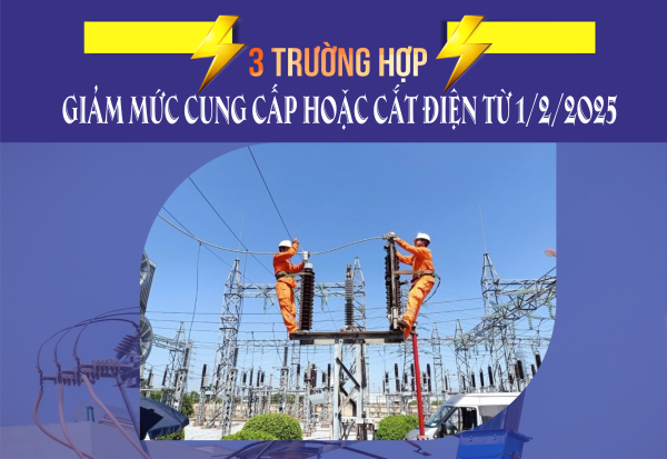 3 trường hợp giảm mức cung cấp hoặc cắt điện từ 1/2/2025