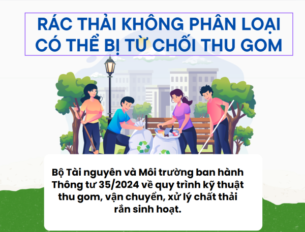 Rác thải không phân loại có thể bị từ chối thu gom