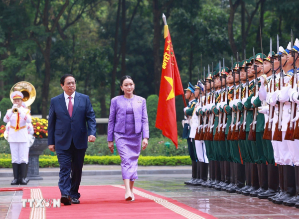 Thủ tướng Phạm Minh Chính chủ trì Lễ đón Thủ tướng Thái Lan