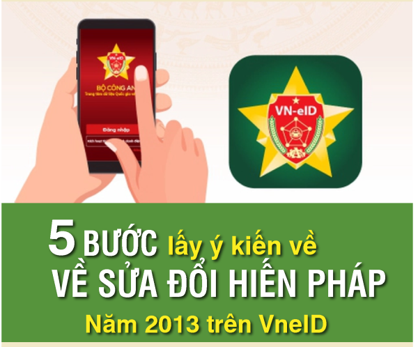 Các bước lấy ý kiến về sửa đổi Hiến pháp năm 2013 trên VneID