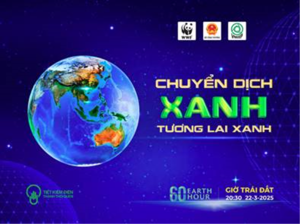 Giờ Trái đất 2025 với thông điệp Chuyển dịch xanh - Tương lai xanh