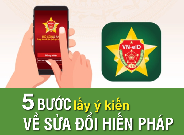 5 bước lấy ý kiến về sửa đổi Hiến pháp năm 2013 trên VneID